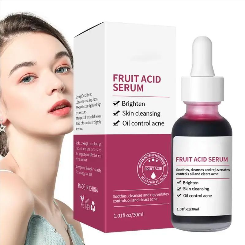 30ml Pore Shrinking Serum Fruit Acid Essence face serum Smooth Pores Brighten Oil Control Moisturizing Skin Care Product