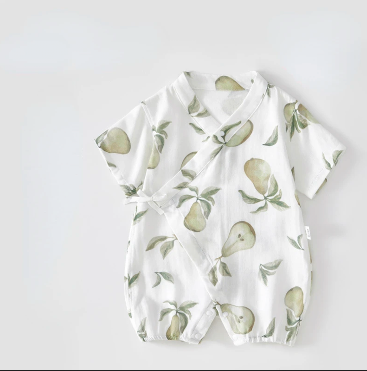 Silk Gauze Summer Baby Jumpsuit Thin Air Conditioning  Newborn Female Baby Monk Suit Short Sleeved Crawling Suit