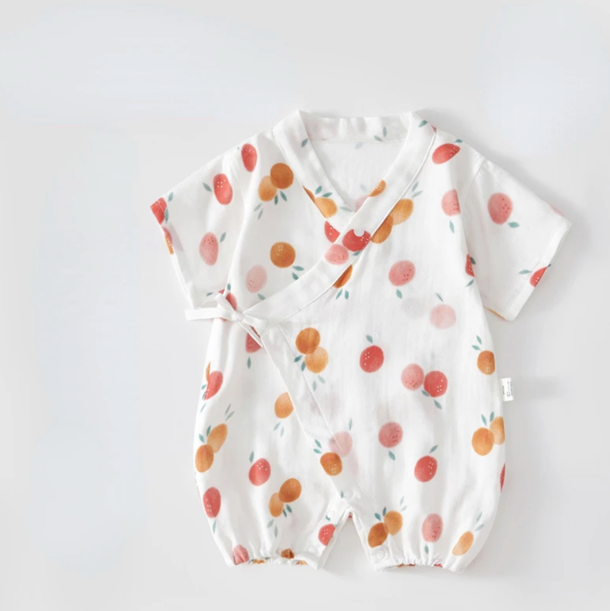 Silk Gauze Summer Baby Jumpsuit Thin Air Conditioning  Newborn Female Baby Monk Suit Short Sleeved Crawling Suit