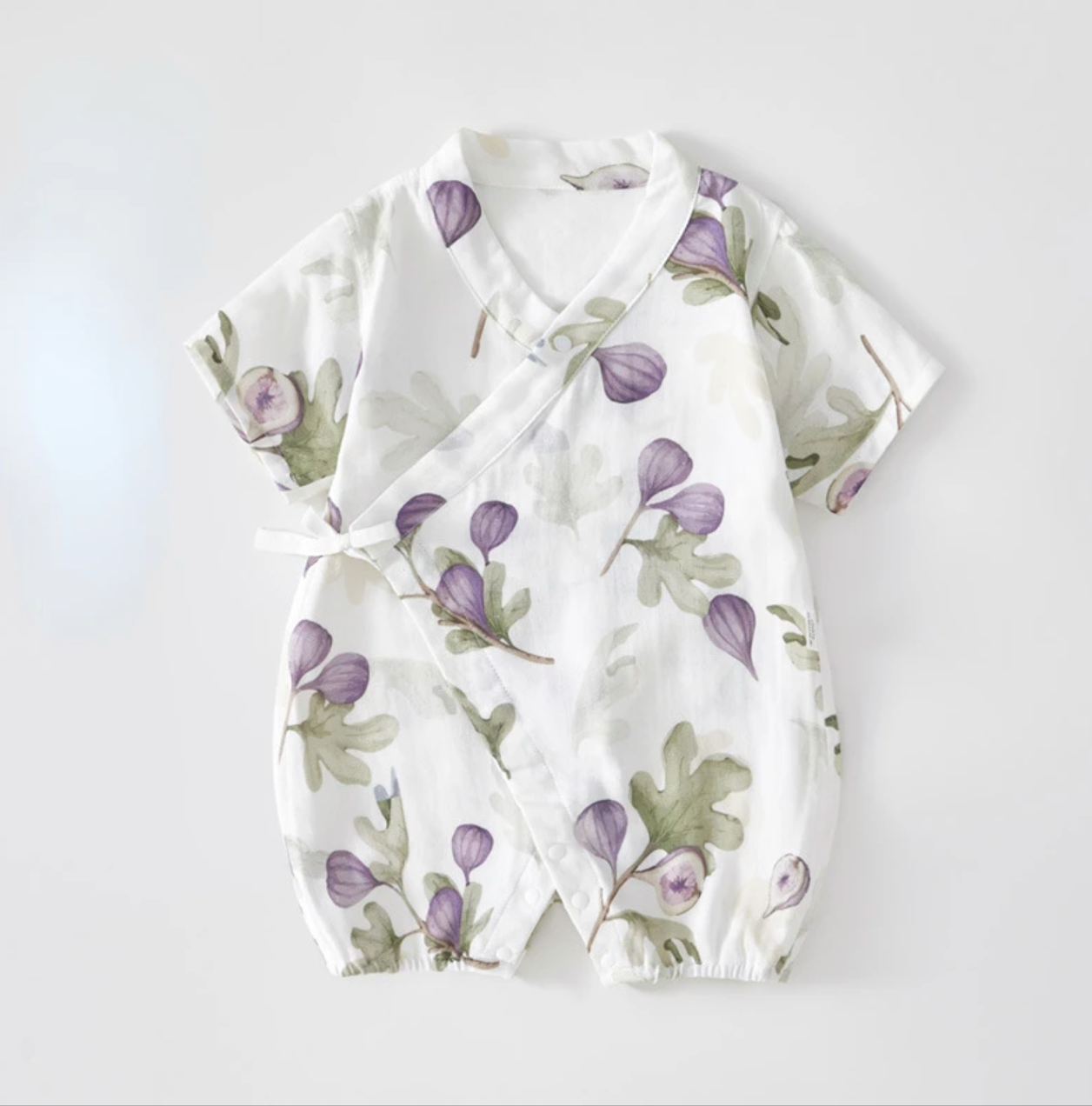 Silk Gauze Summer Baby Jumpsuit Thin Air Conditioning  Newborn Female Baby Monk Suit Short Sleeved Crawling Suit
