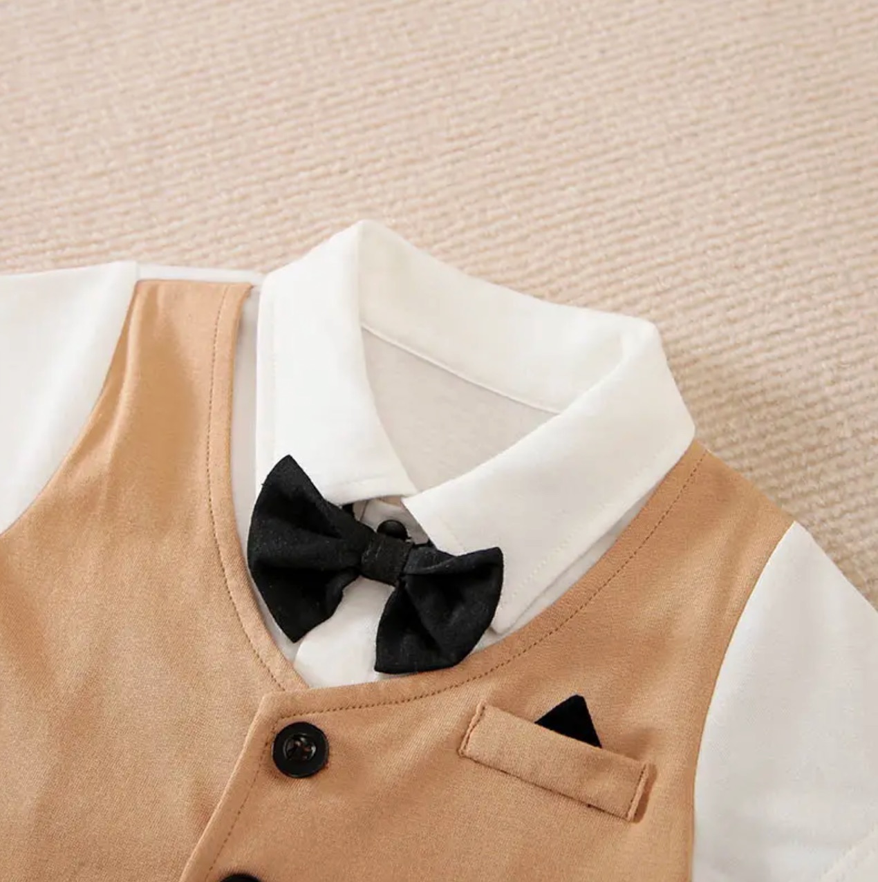 0-18 Baby Bodysuit Gentleman Style Handsome Formal Cotton Comfortable Soft Boys And Girls Summer Short Sleeved Newborn Clothes