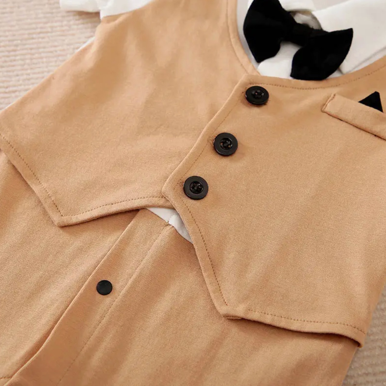 0-18 Baby Bodysuit Gentleman Style Handsome Formal Cotton Comfortable Soft Boys And Girls Summer Short Sleeved Newborn Clothes