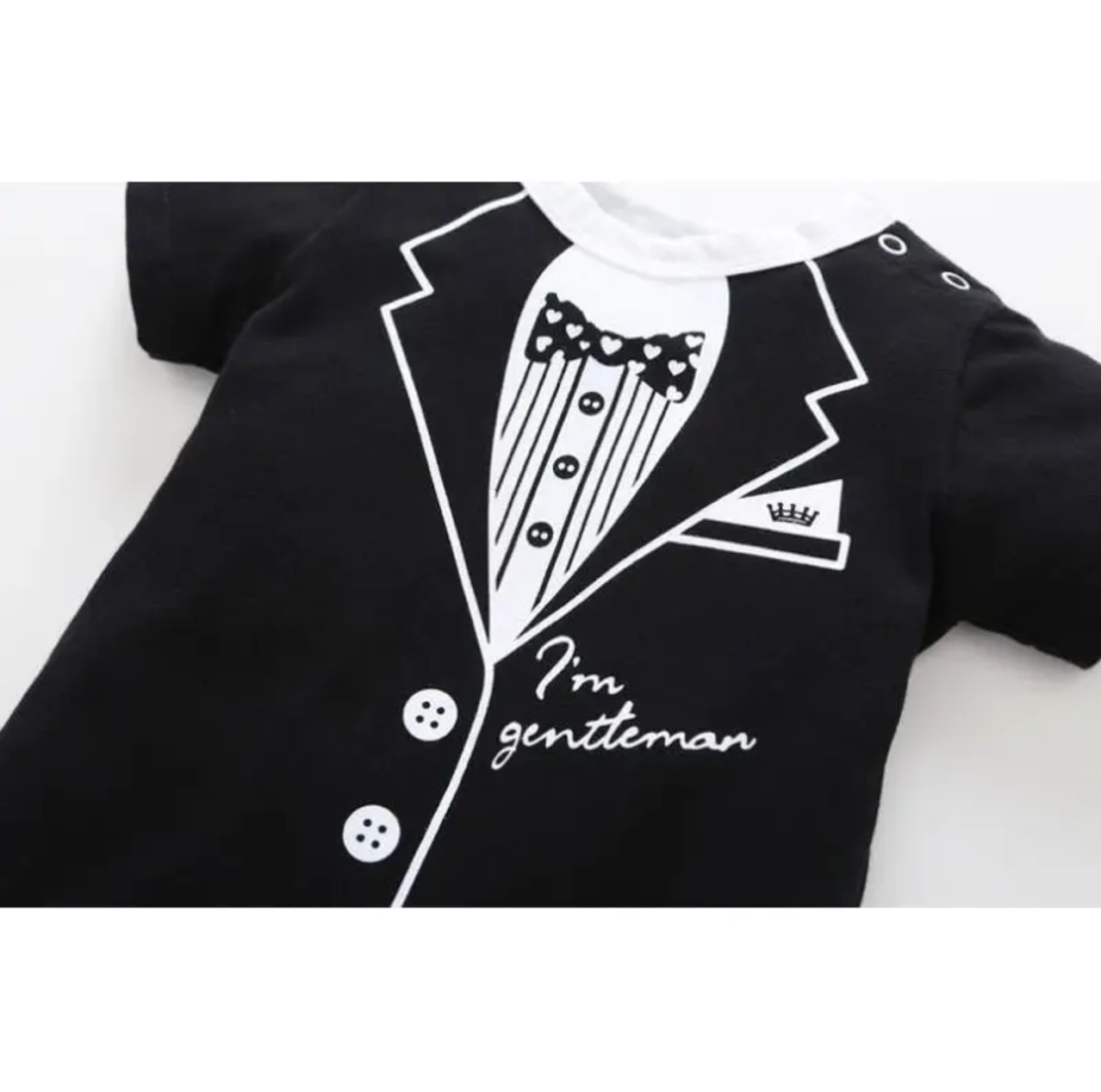 Newborn Baby Clothing Summer Gentleman Rompers 0-12M Infnat Boys Cotton Jumpsuit Male Bebe Body Clothes Tie Print Short Sleeve