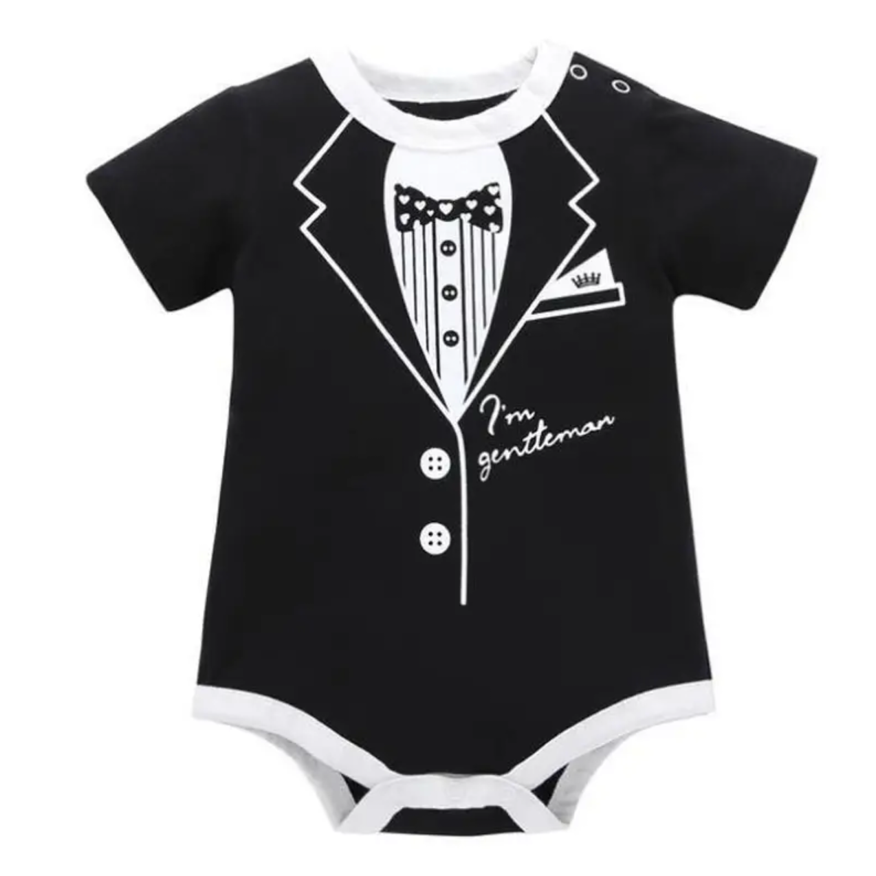 Newborn Baby Clothing Summer Gentleman Rompers 0-12M Infnat Boys Cotton Jumpsuit Male Bebe Body Clothes Tie Print Short Sleeve