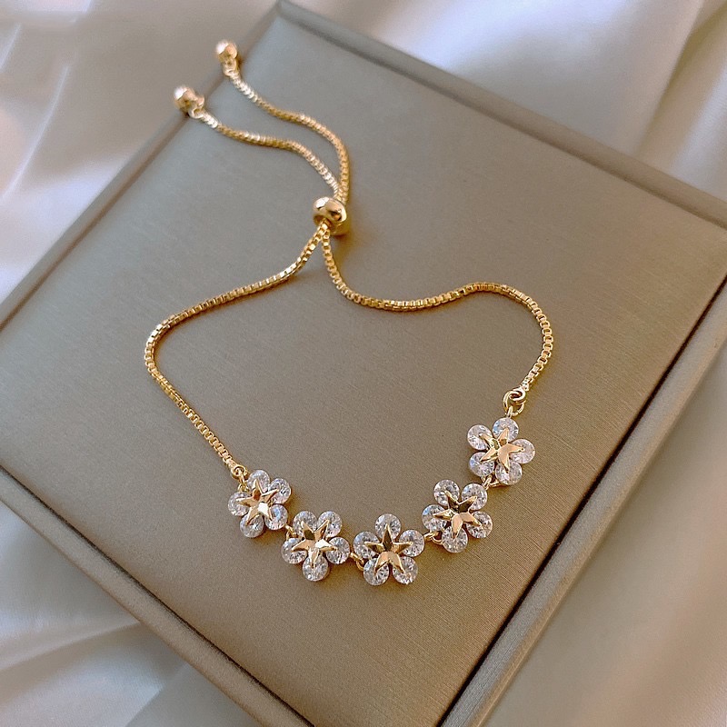 2025 Valentine's Day jewelry gifts Luxury Classic Full of Rhinestones 18K Gold Plated Bracelets For Women Sparkling Simple Zircon Bracelets Jewelry