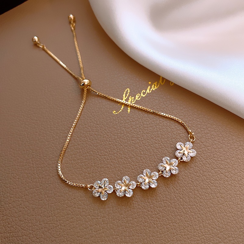 2025 Valentine's Day jewelry gifts Luxury Classic Full of Rhinestones 18K Gold Plated Bracelets For Women Sparkling Simple Zircon Bracelets Jewelry