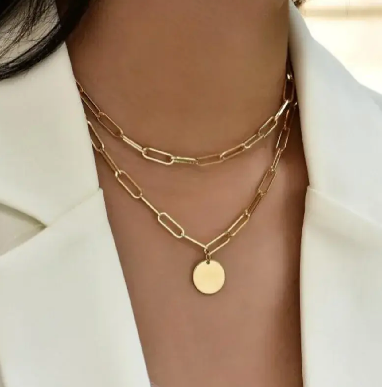 925 Sterling Silver Three-Layer Round Necklace Simple Snake Chain Charm Ball Chain Party Wedding Gift Women's Exquisite Jewelry