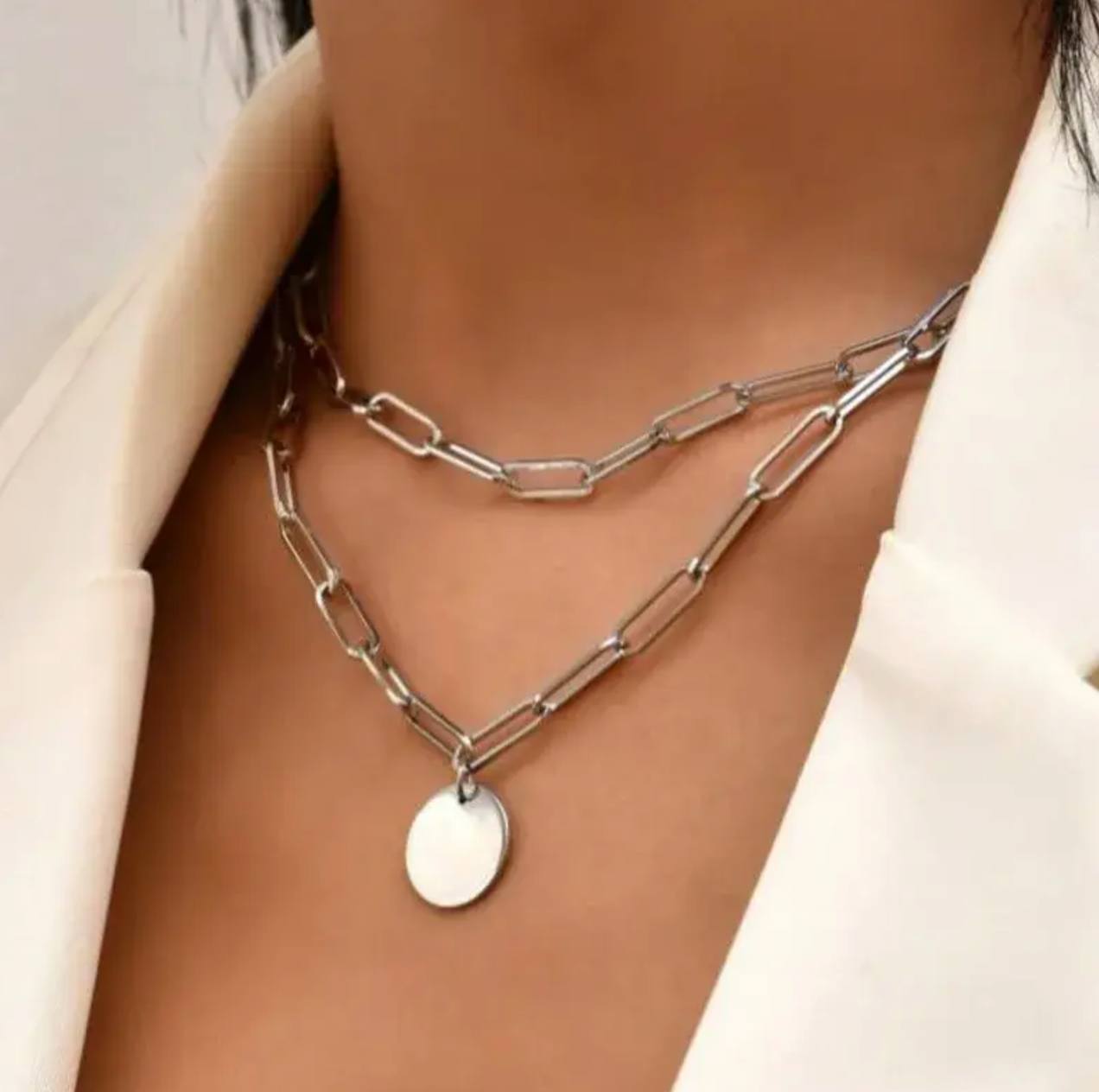 925 Sterling Silver Three-Layer Round Necklace Simple Snake Chain Charm Ball Chain Party Wedding Gift Women's Exquisite Jewelry