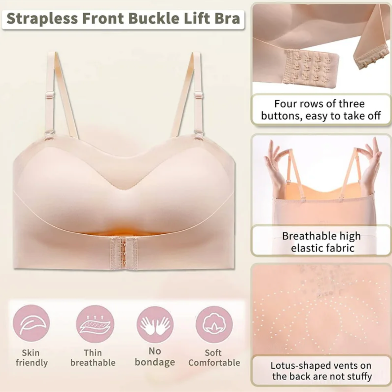 2025 Invisible Strapless Bra For Women Wireless Push Up Non Slip Wedding Brassiere Big Breasts Underwear  Lingerie S-Xl Plus Size