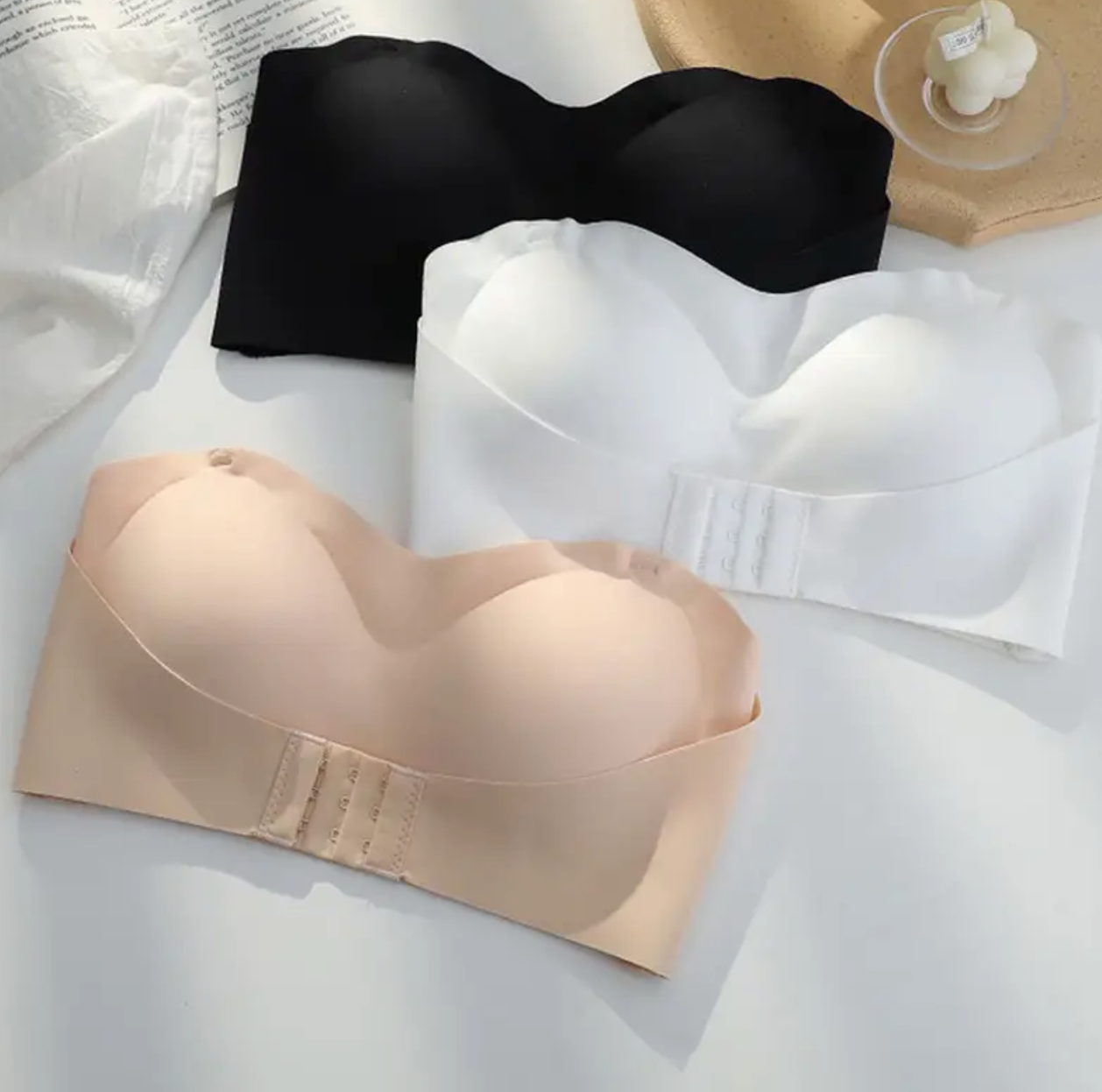 2025 Invisible Strapless Bra For Women Wireless Push Up Non Slip Wedding Brassiere Big Breasts Underwear  Lingerie S-Xl Plus Size