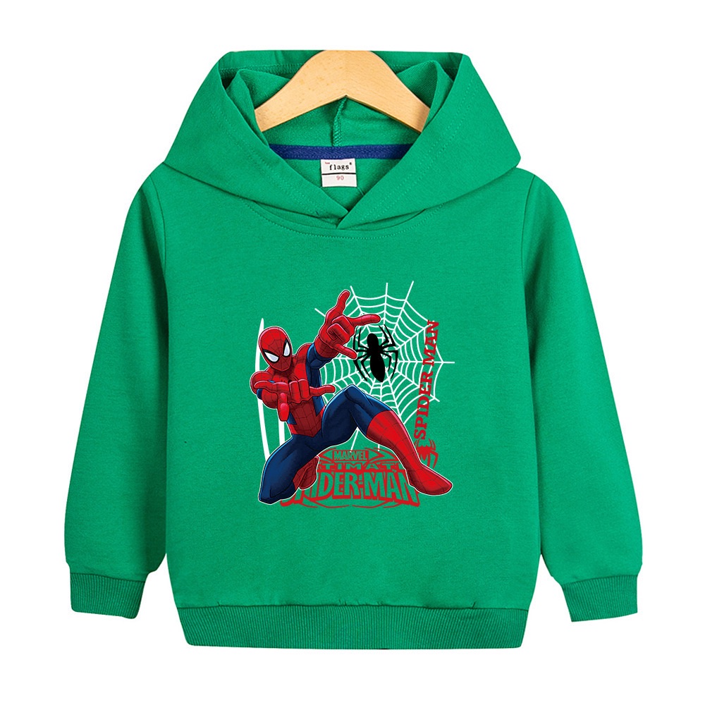 Kids Spring Autumn Spiderman Hoodies Fashion Cartoon Printing Baby Boys Clothes Boys Casual Tops Sweatshirts 2-14Years Old