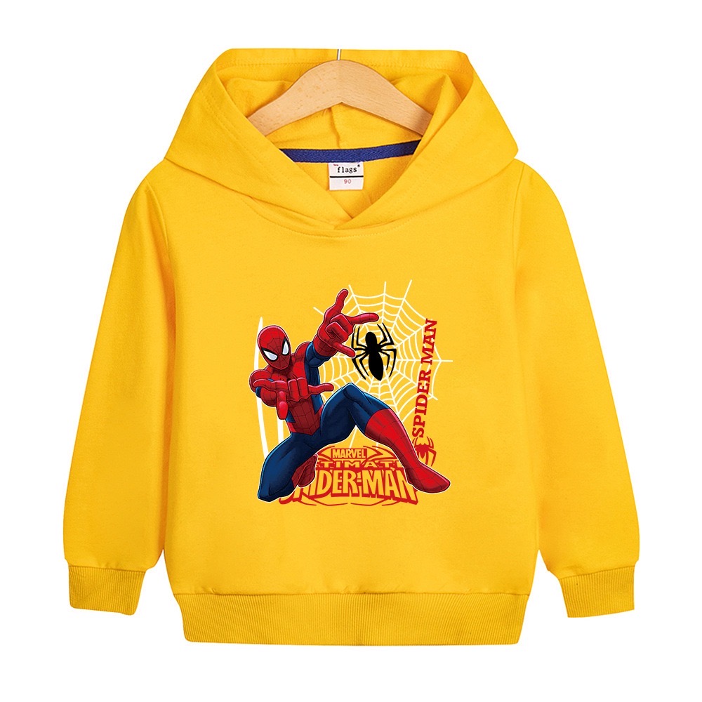 Kids Spring Autumn Spiderman Hoodies Fashion Cartoon Printing Baby Boys Clothes Boys Casual Tops Sweatshirts 2-14Years Old