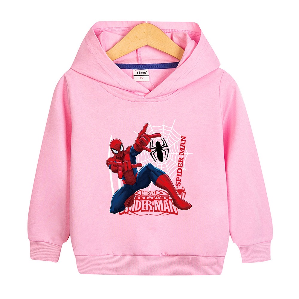 Kids Spring Autumn Spiderman Hoodies Fashion Cartoon Printing Baby Boys Clothes Boys Casual Tops Sweatshirts 2-14Years Old