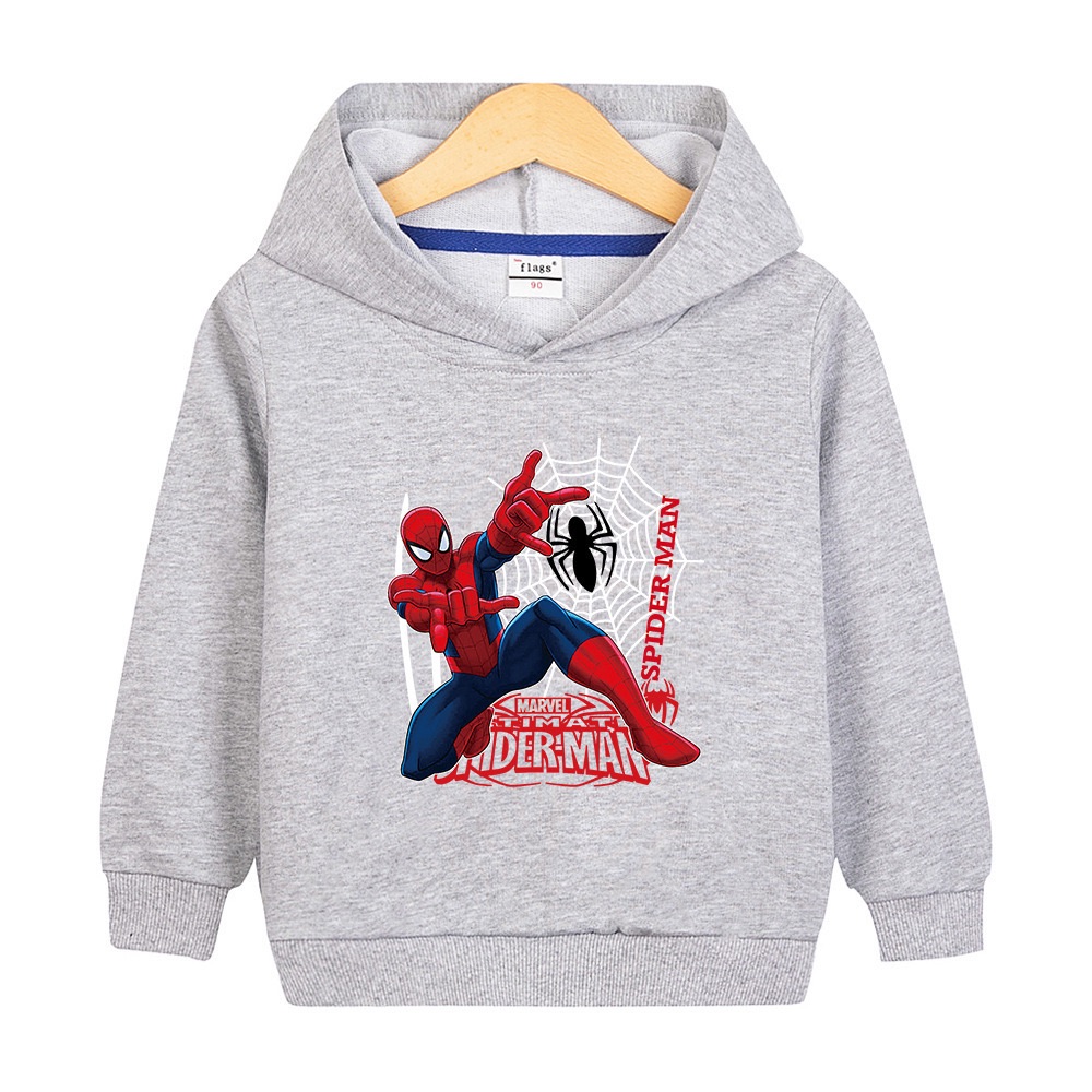 Kids Spring Autumn Spiderman Hoodies Fashion Cartoon Printing Baby Boys Clothes Boys Casual Tops Sweatshirts 2-14Years Old