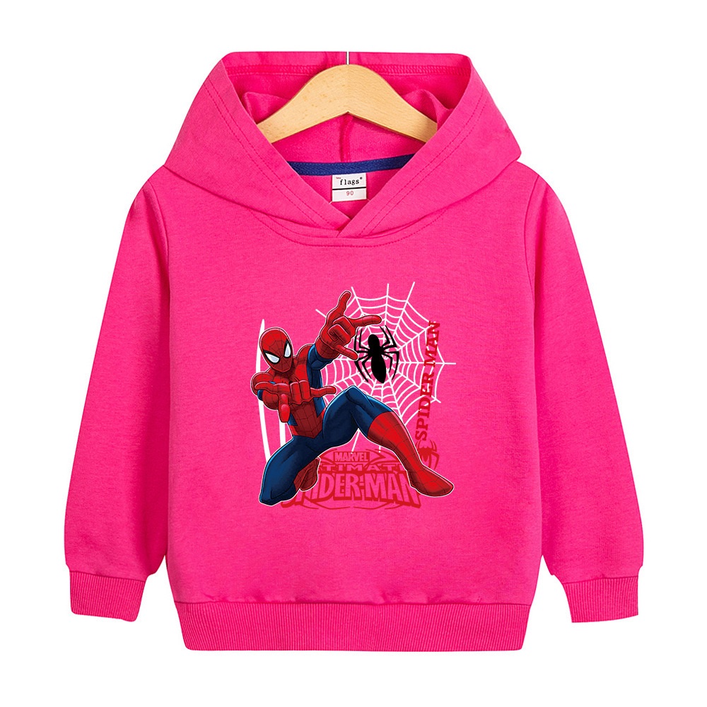 Kids Spring Autumn Spiderman Hoodies Fashion Cartoon Printing Baby Boys Clothes Boys Casual Tops Sweatshirts 2-14Years Old