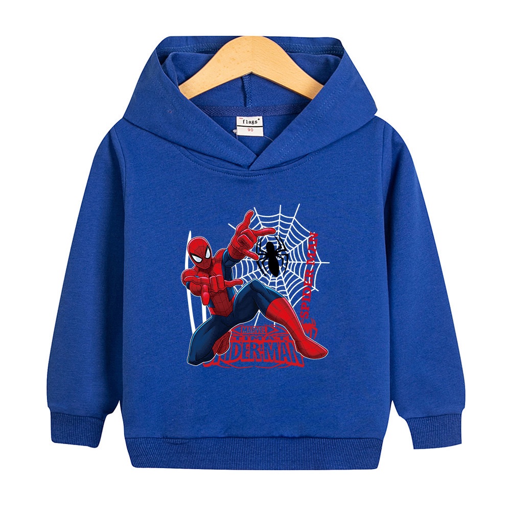Kids Spring Autumn Spiderman Hoodies Fashion Cartoon Printing Baby Boys Clothes Boys Casual Tops Sweatshirts 2-14Years Old