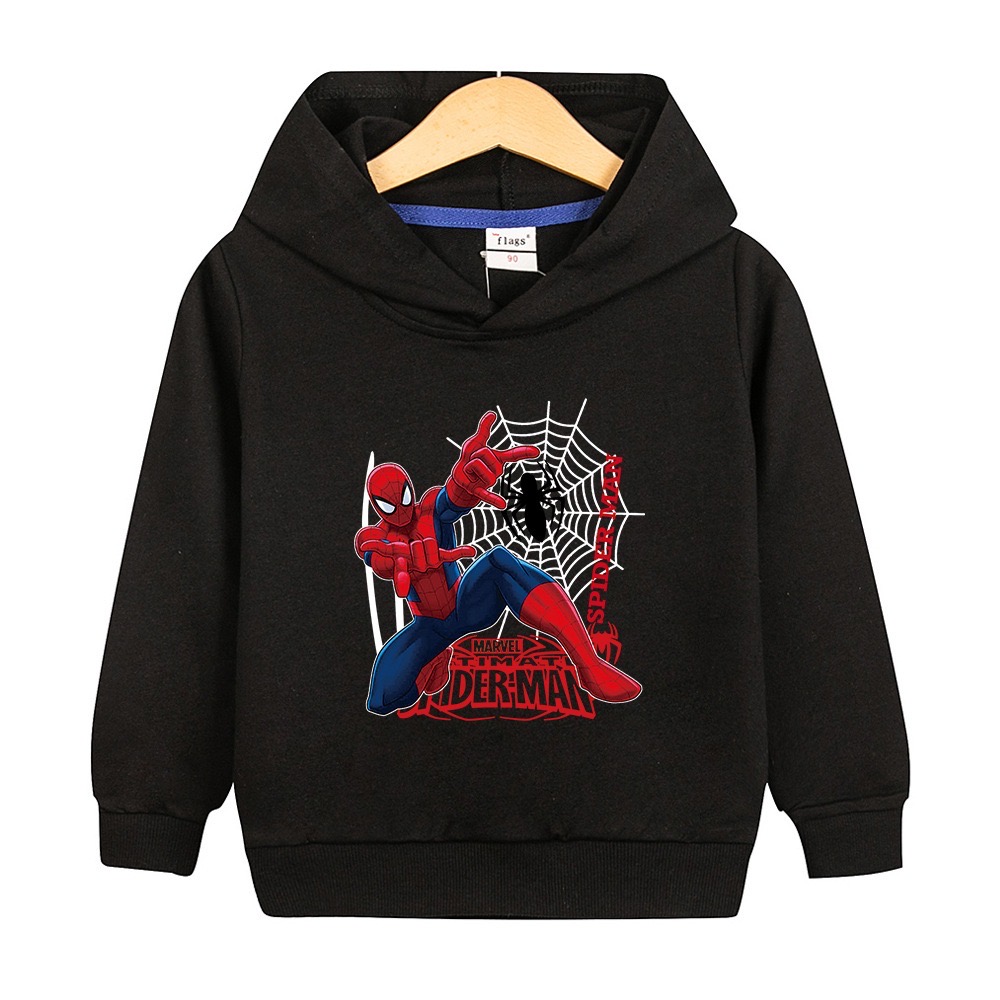 Kids Spring Autumn Spiderman Hoodies Fashion Cartoon Printing Baby Boys Clothes Boys Casual Tops Sweatshirts 2-14Years Old