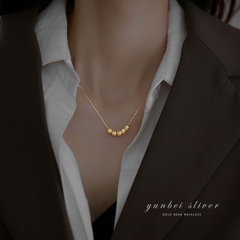 Transfer Bead Necklace Women's Design Sense Pendant Elegant Elegant Clavicle Chain Bracelet Set