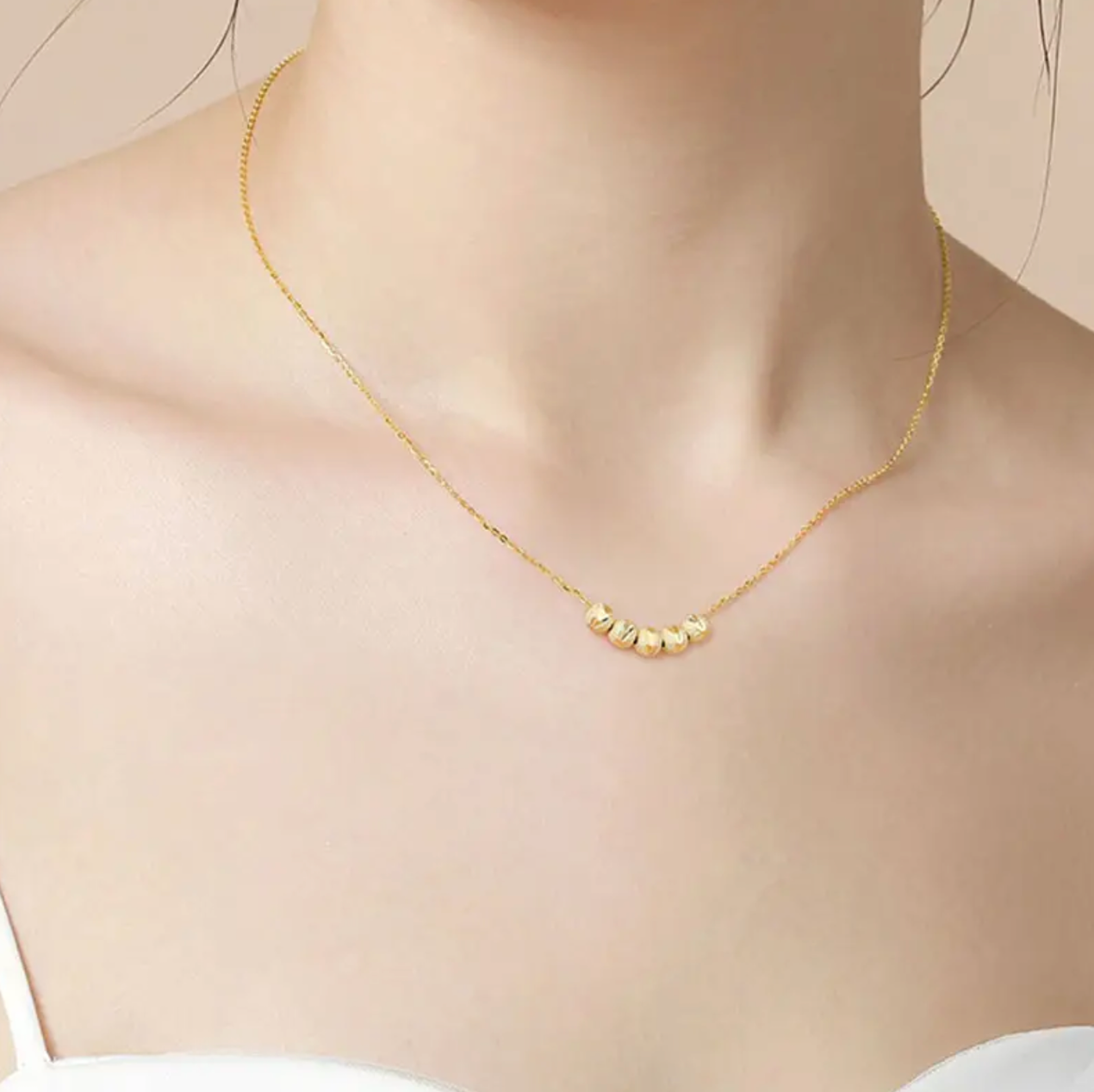 Transfer Bead Necklace Women's Design Sense Pendant Elegant Elegant Clavicle Chain Bracelet Set