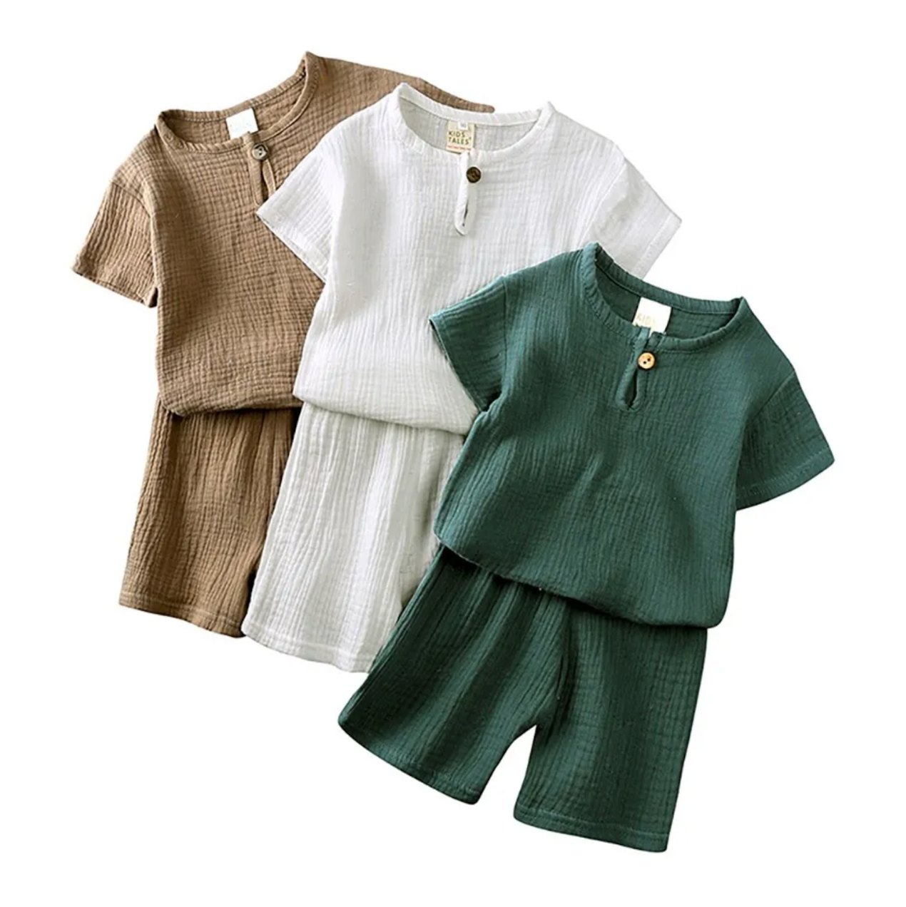 Kids Tops and Bottoms Boy Girl Pajamas Muslin Outfit Baby T Shirt and Shorts Children Summer Casual Sleepwear Clothing Set 2024