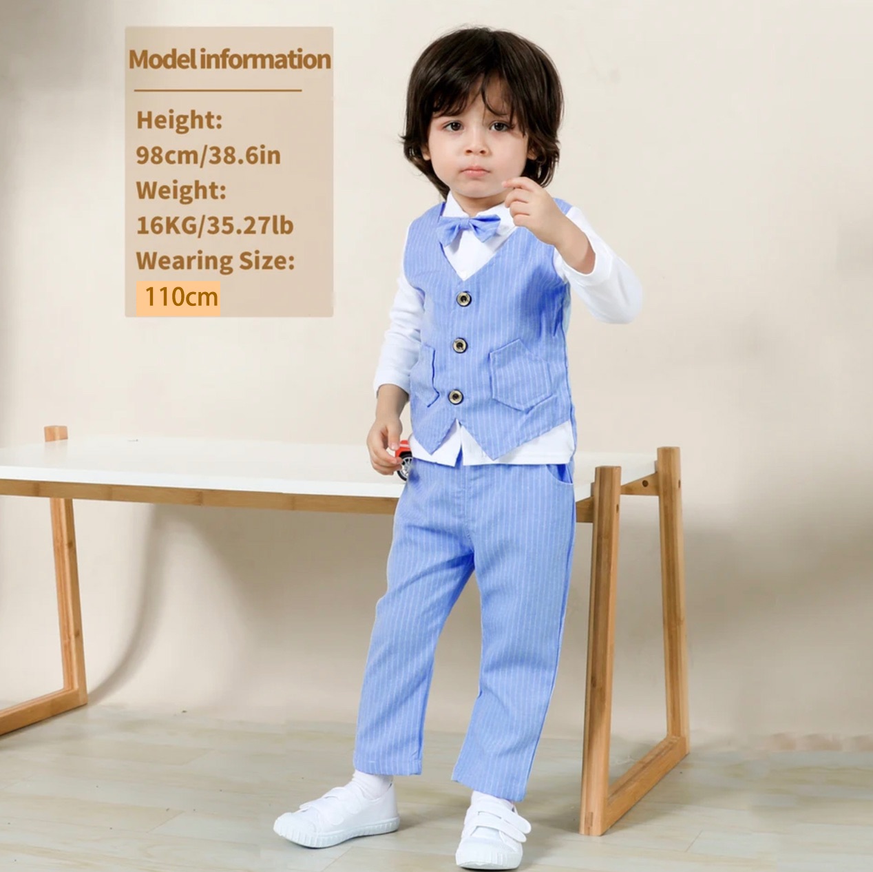 2025 Baby Boys Clothing Set Toddler Wedding Outfit Infant Birthday Party Gift Suit Kids Gentleman Formal Costume Church Clothes 2PCS