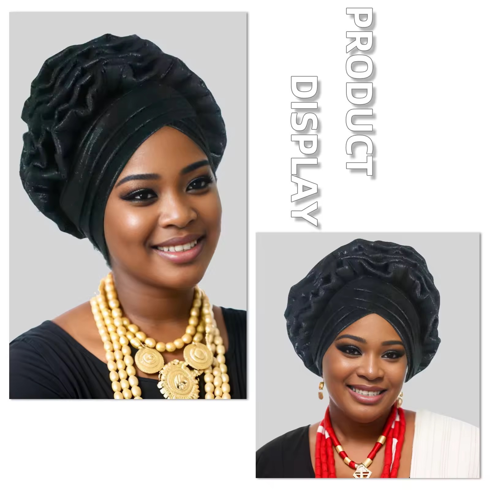 Best price for Fashion Women Elastic Ruffle African Turban Cap Lady ...