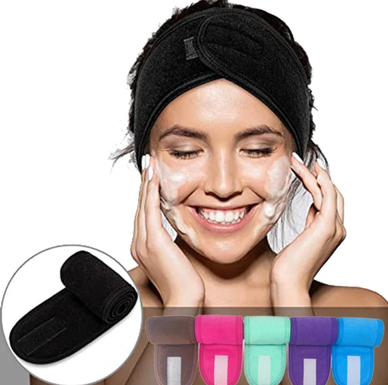 3pcs /set Adjustable Head Band Women Spa Wide Hairband Yoga Bath Shower Makeup Wash Face Cosmetic Headband Soft Toweling Hair Accessories