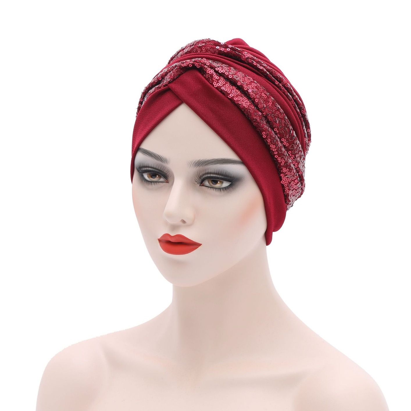 Women's Head Wraps Muslim Headscarf Cap India Hat Ready Hijab Bonnet Turbante Mujer Summer Breathable Sequins Turban Cap