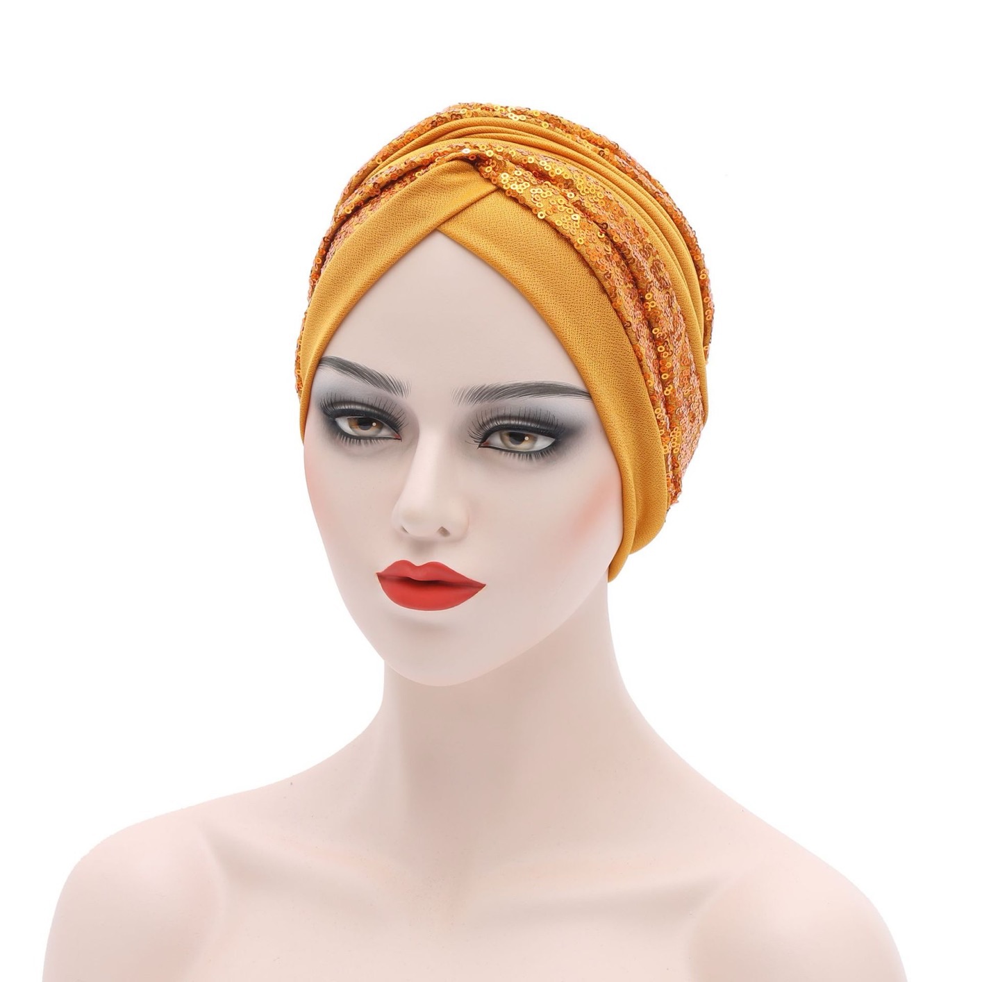 Women's Head Wraps Muslim Headscarf Cap India Hat Ready Hijab Bonnet Turbante Mujer Summer Breathable Sequins Turban Cap