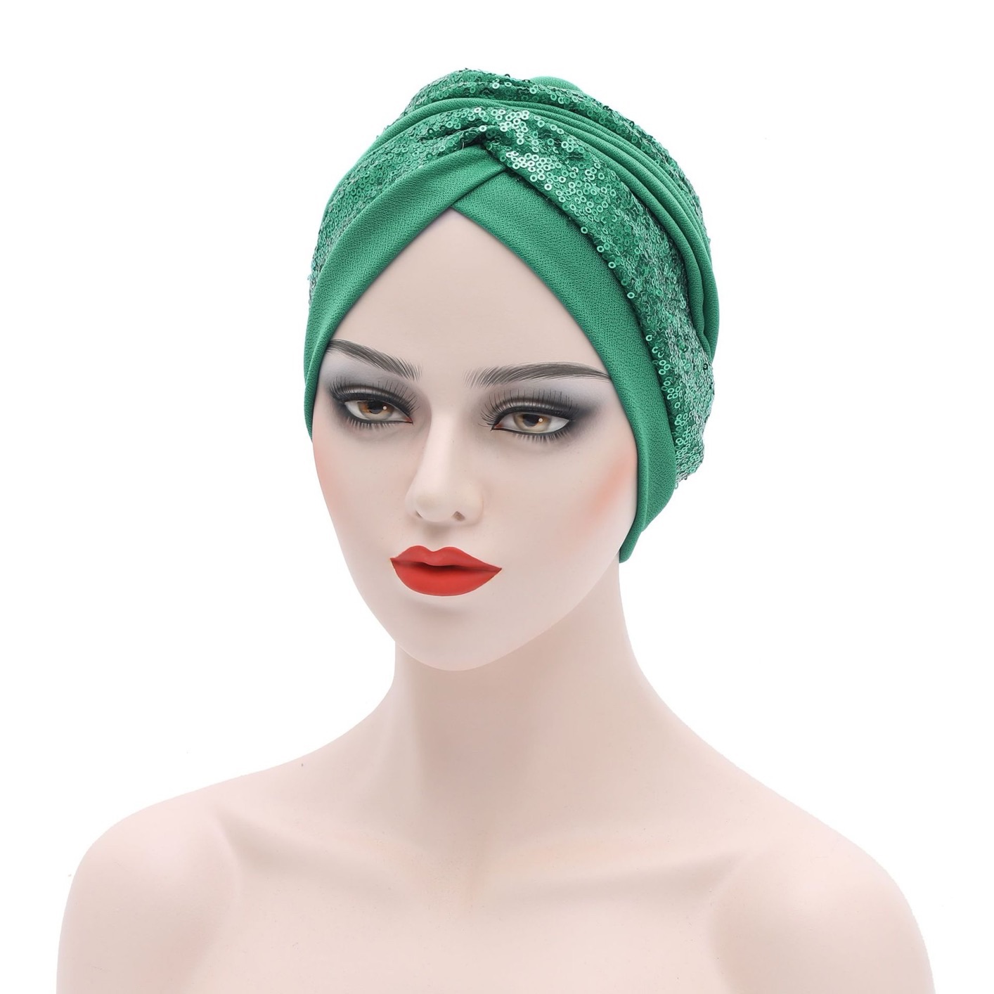Women's Head Wraps Muslim Headscarf Cap India Hat Ready Hijab Bonnet Turbante Mujer Summer Breathable Sequins Turban Cap