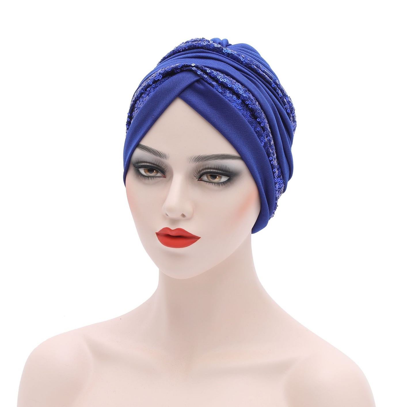 Women's Head Wraps Muslim Headscarf Cap India Hat Ready Hijab Bonnet Turbante Mujer Summer Breathable Sequins Turban Cap
