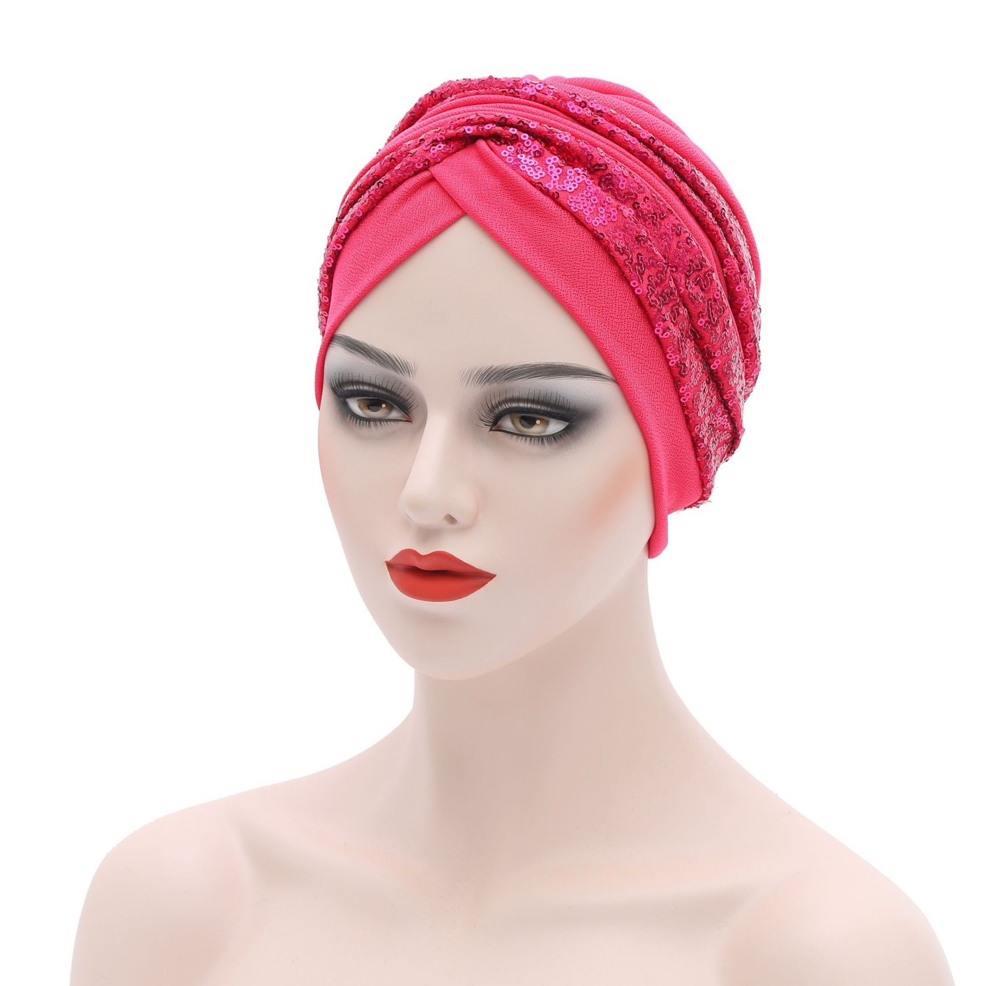 Women's Head Wraps Muslim Headscarf Cap India Hat Ready Hijab Bonnet Turbante Mujer Summer Breathable Sequins Turban Cap