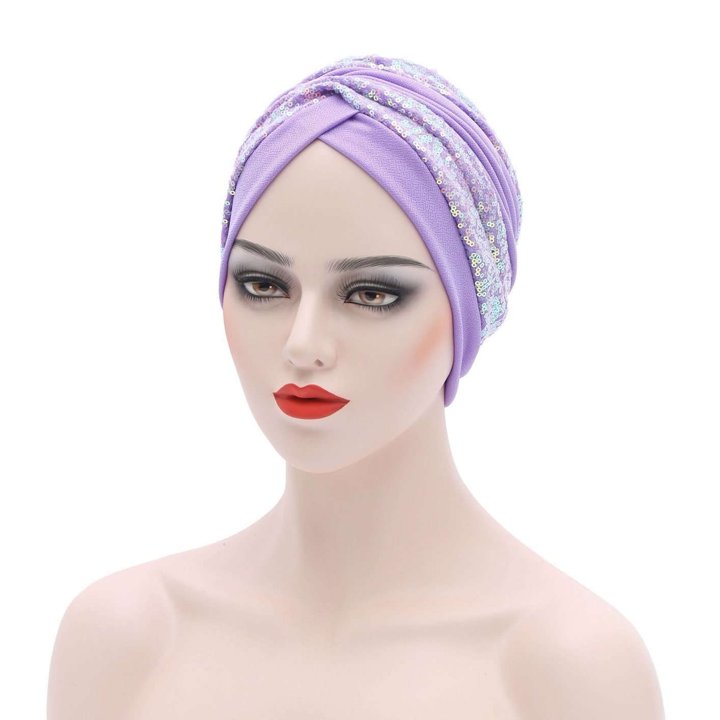 Women's Head Wraps Muslim Headscarf Cap India Hat Ready Hijab Bonnet Turbante Mujer Summer Breathable Sequins Turban Cap