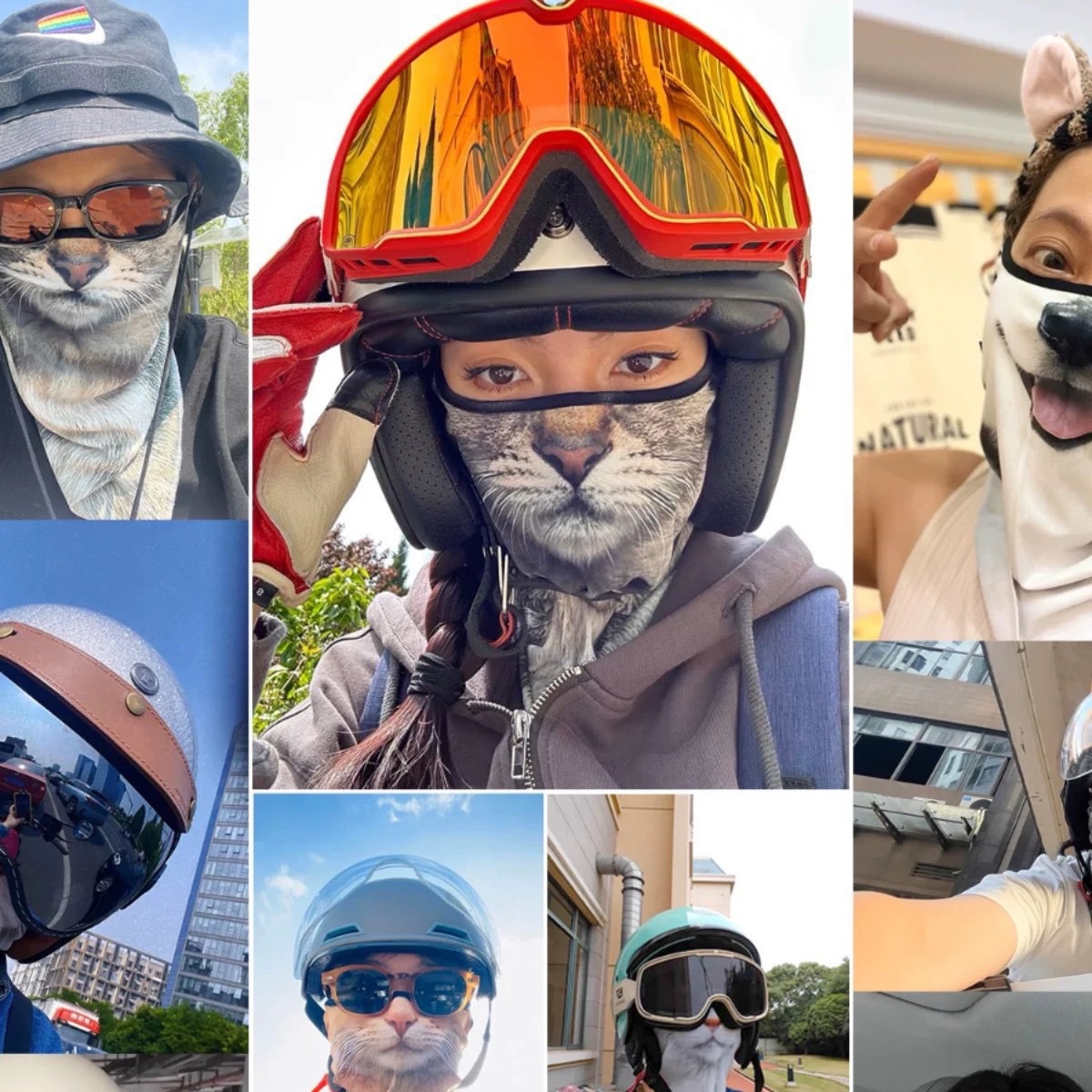 3D Animals Magic Scarf Bandana Breathable Neck Warmer Gaiter Hanging Ear Outdoor Sports Triangle Face Mask Neckerchief Summer