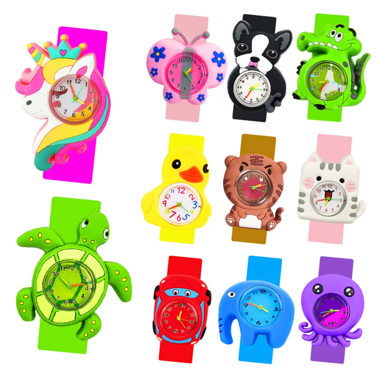 2025 Boys Girls Watches Baby Kindergarten Party Gift Children Study time Toy Wristwatches Slap Bracelet Clock Cartoon Kids Watches