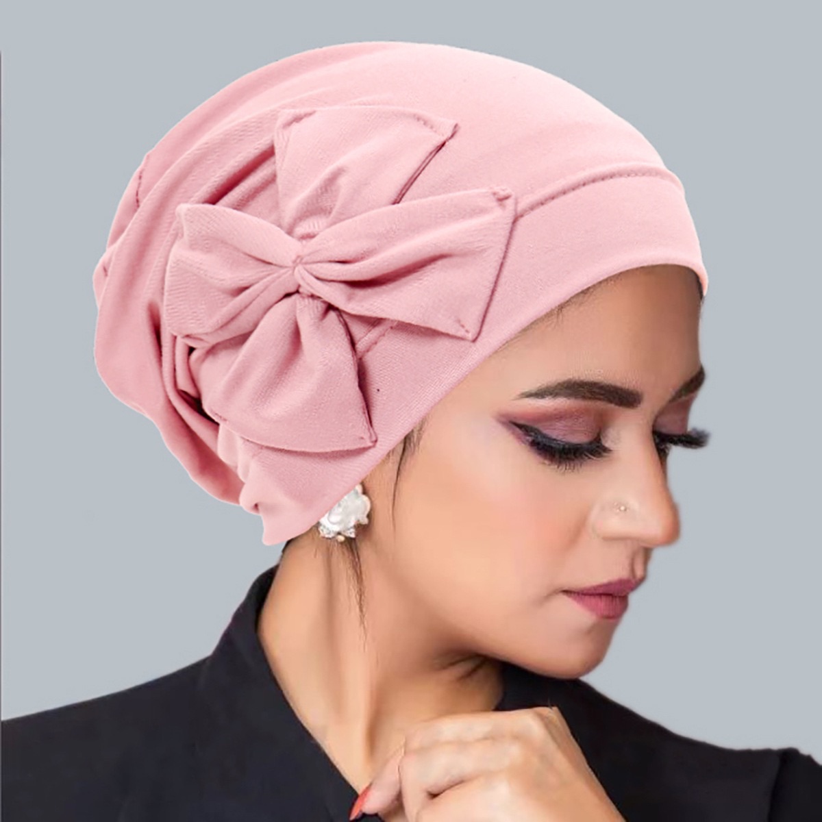 New Muslim Women Inner Hijab Hat Bowknot Turban Indian Bonnet Headscarf Beanies Hair Loss Head Wrap Chemo Cap Turbante Mujer