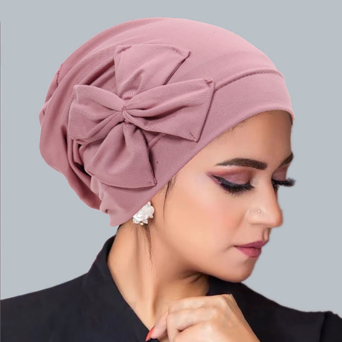 New Muslim Women Inner Hijab Hat Bowknot Turban Indian Bonnet Headscarf Beanies Hair Loss Head Wrap Chemo Cap Turbante Mujer
