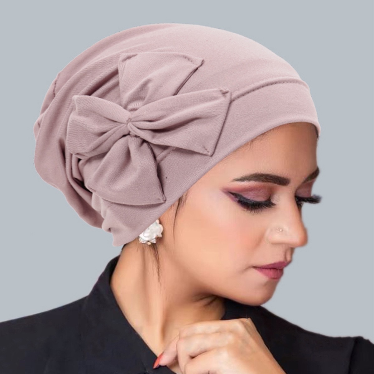 New Muslim Women Inner Hijab Hat Bowknot Turban Indian Bonnet Headscarf Beanies Hair Loss Head Wrap Chemo Cap Turbante Mujer