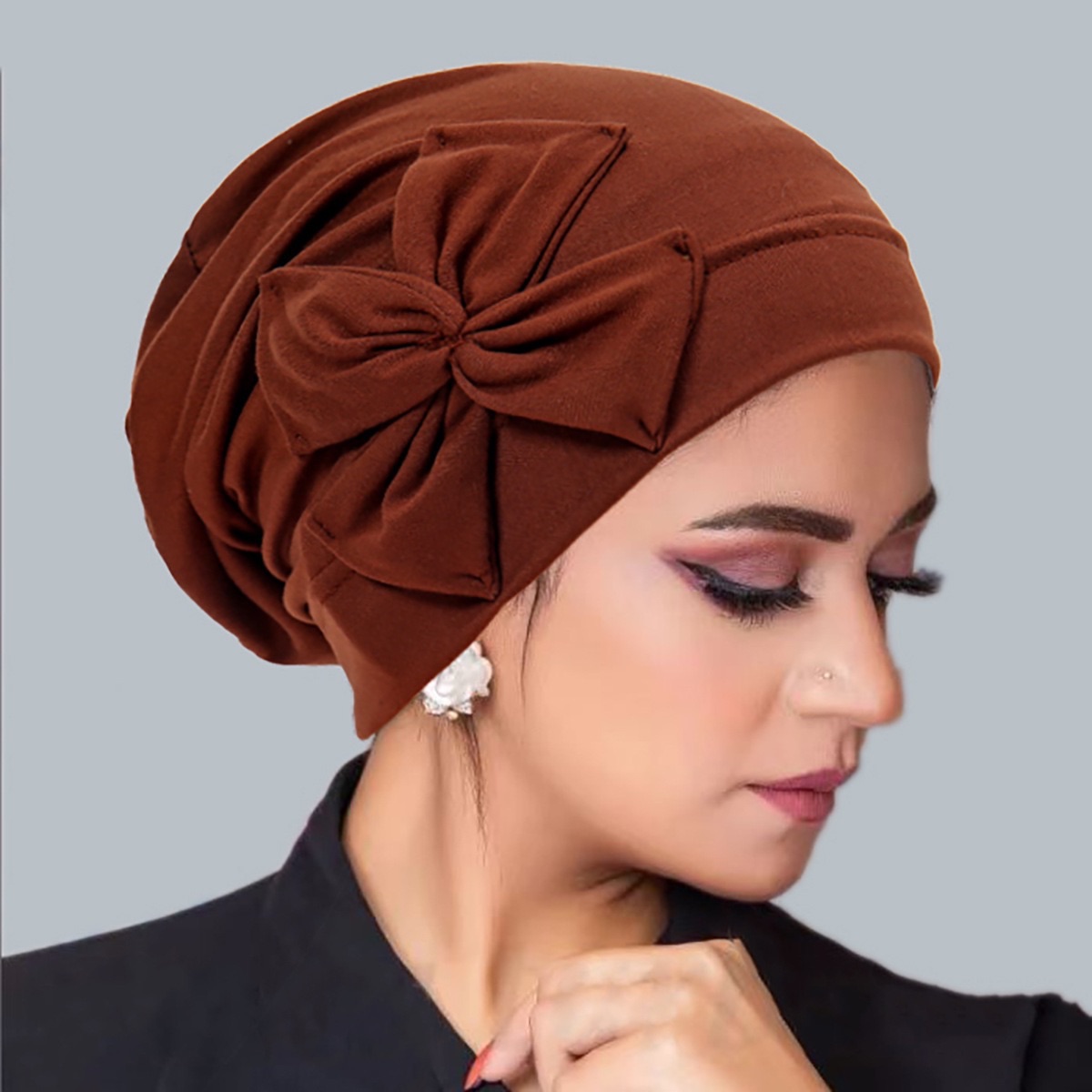 New Muslim Women Inner Hijab Hat Bowknot Turban Indian Bonnet Headscarf Beanies Hair Loss Head Wrap Chemo Cap Turbante Mujer