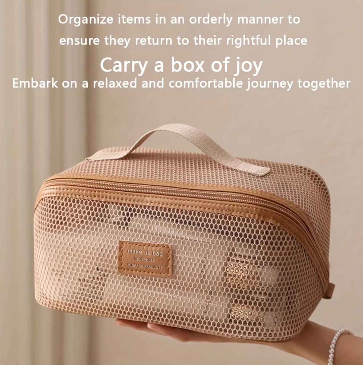 Makeup Organizer Female Toiletry Kit Bag Make Up Case Storage Pouch Luxury Lady Box, Cosmetic Bag, Organizer Bag For Travel Zip