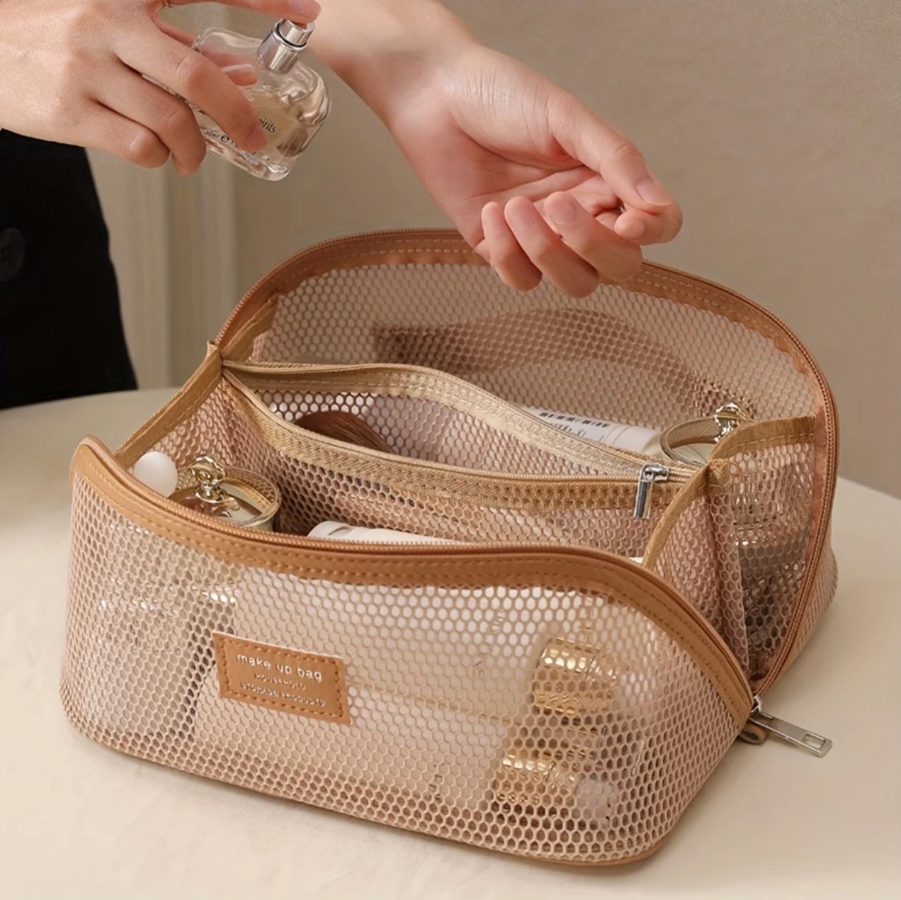 Makeup Organizer Female Toiletry Kit Bag Make Up Case Storage Pouch Luxury Lady Box, Cosmetic Bag, Organizer Bag For Travel Zip