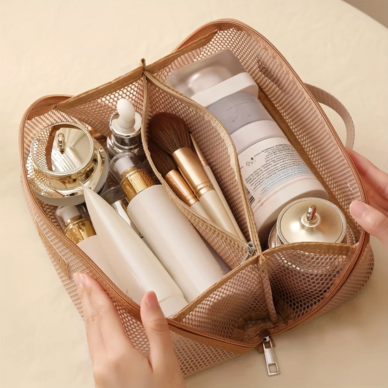 Makeup Organizer Female Toiletry Kit Bag Make Up Case Storage Pouch Luxury Lady Box, Cosmetic Bag, Organizer Bag For Travel Zip