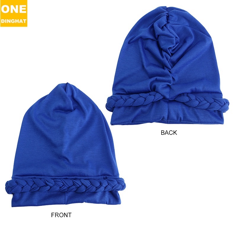 2025  New Women's Braid Elastic Turban Muslim Twist Fashion Hat Cancer Hat Chemo Cap Head Wrap Cover Hair Islamic Headwear