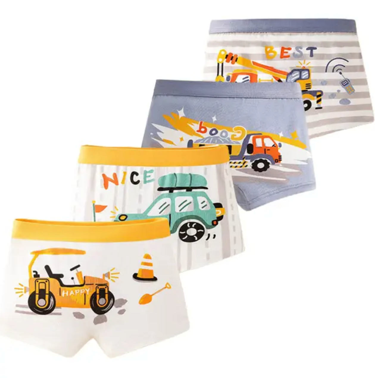 4 Pcs/Lot Children Panties Cotton Underwear For Boys 3-14 Years Breathable Kids Underpants Cars Patterns Cartoon Boy Boxer Brief