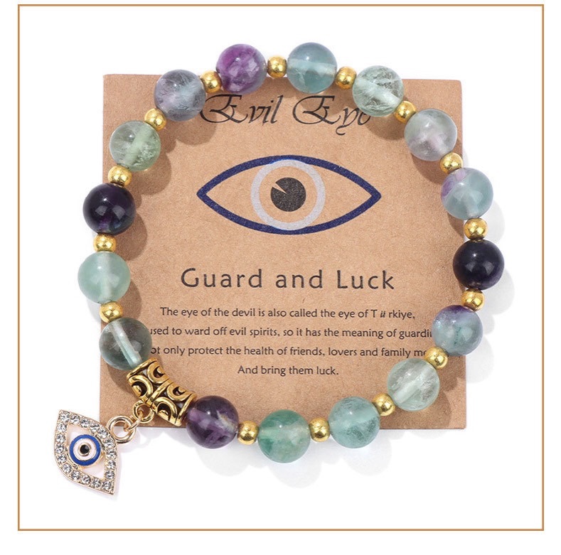 Lucky Turkish Evil Eye Pendant Beads Bracelet Natural Stone With Card Charm Bangles Men Women Fashion Friendship Jewelry Gift