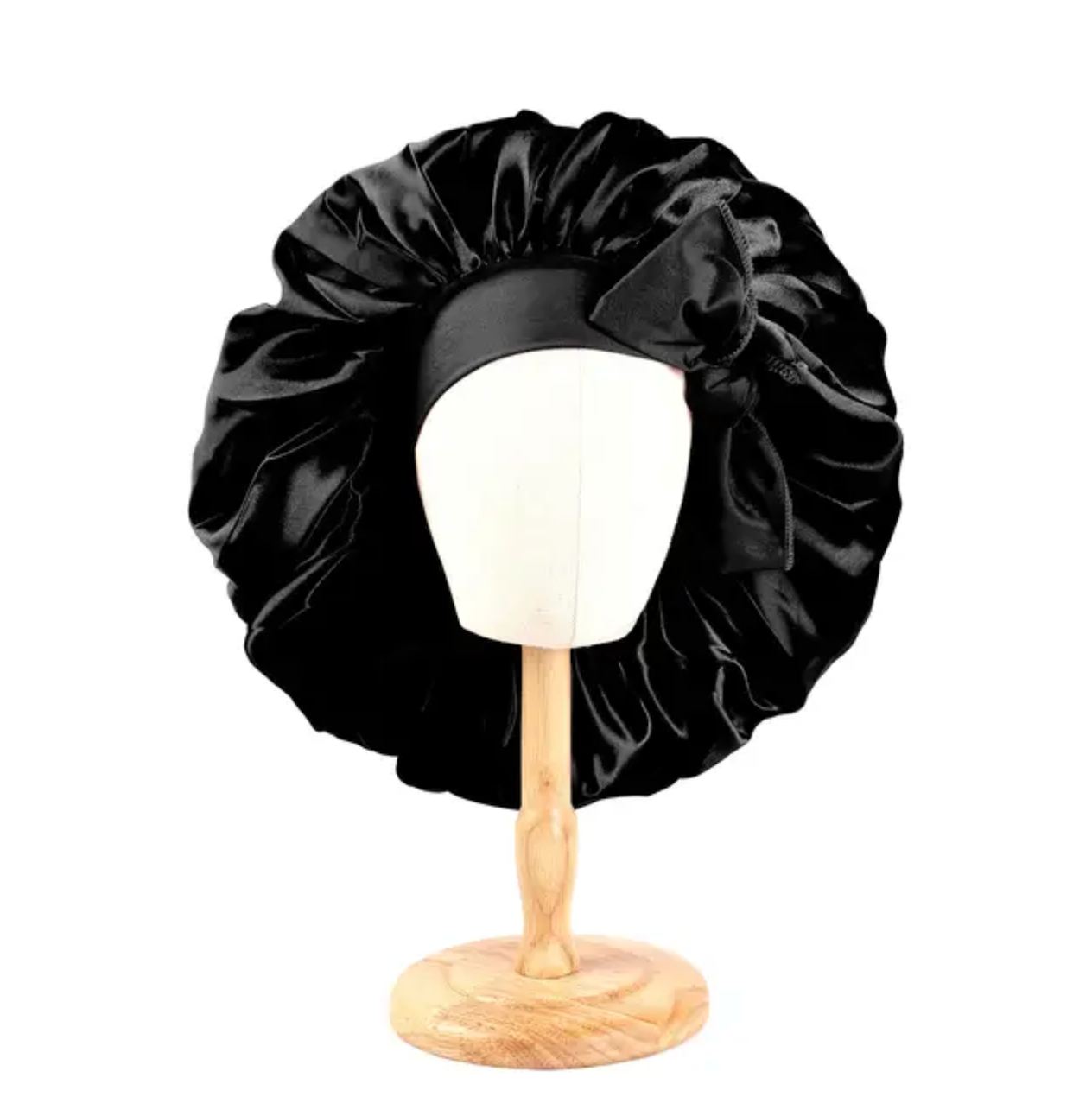 2026 New Women Large Satin Bonnet Silky Night Sleeping Cap with Stretchy Tie Band Shower Cap Curly Braid Hair Head Cover Turban