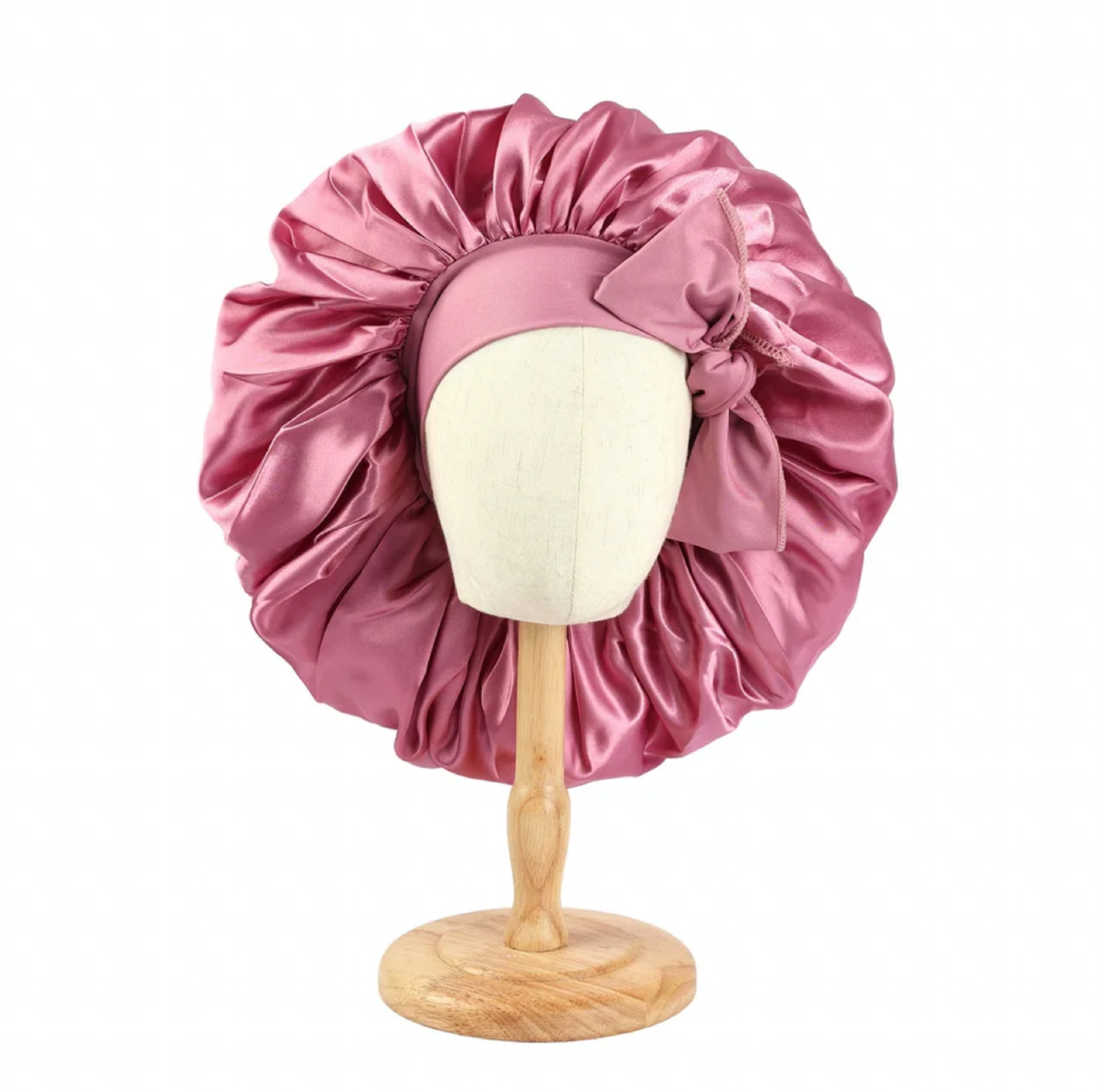 2026 New Women Large Satin Bonnet Silky Night Sleeping Cap with Stretchy Tie Band Shower Cap Curly Braid Hair Head Cover Turban