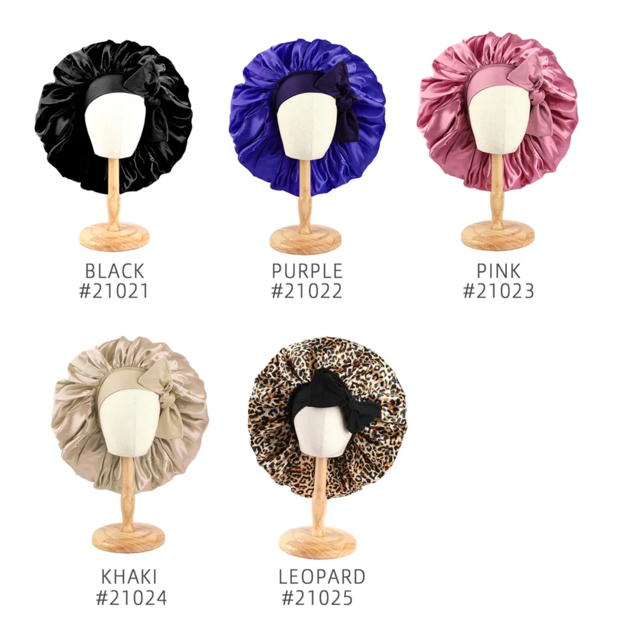 2026 New Women Large Satin Bonnet Silky Night Sleeping Cap with Stretchy Tie Band Shower Cap Curly Braid Hair Head Cover Turban
