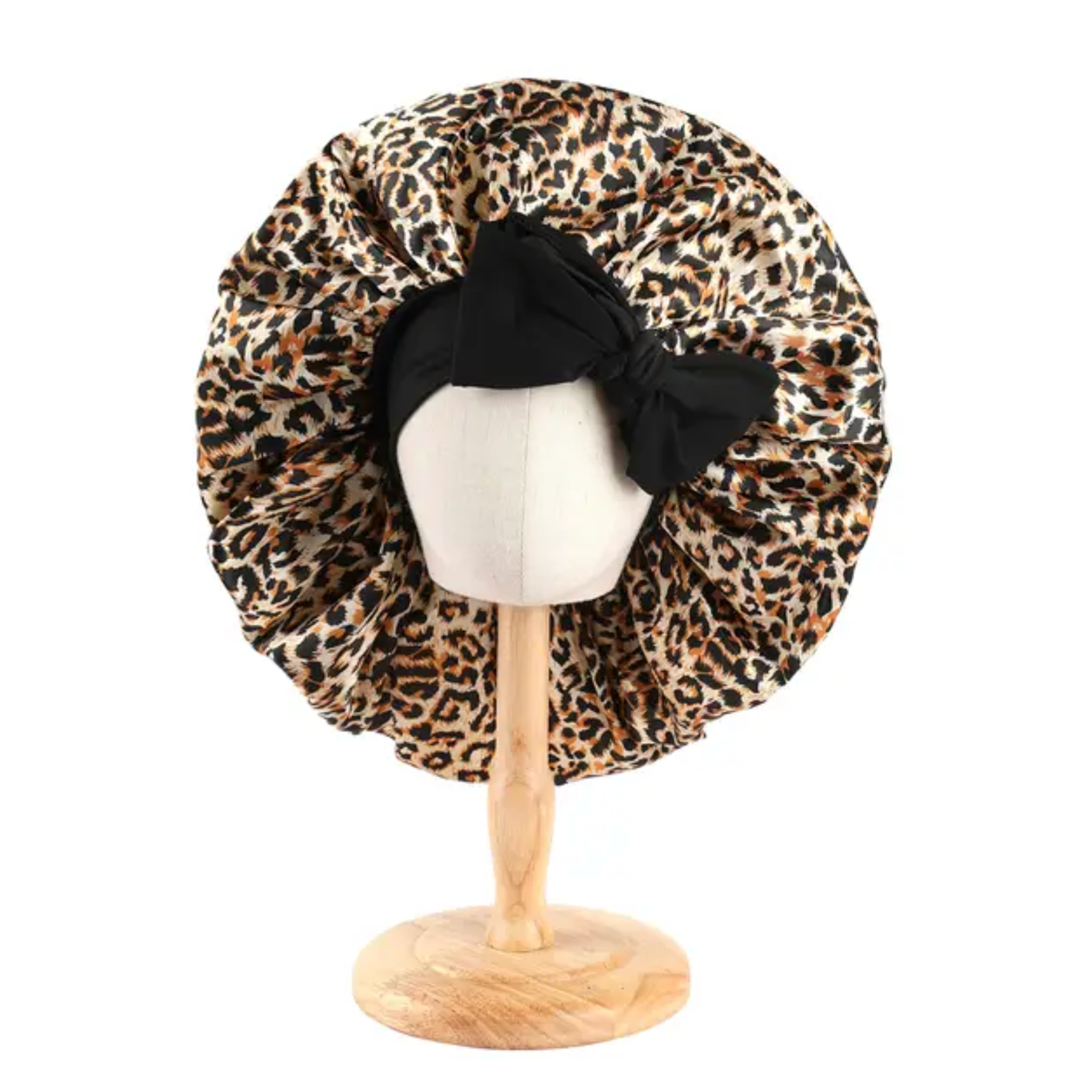 2026 New Women Large Satin Bonnet Silky Night Sleeping Cap with Stretchy Tie Band Shower Cap Curly Braid Hair Head Cover Turban