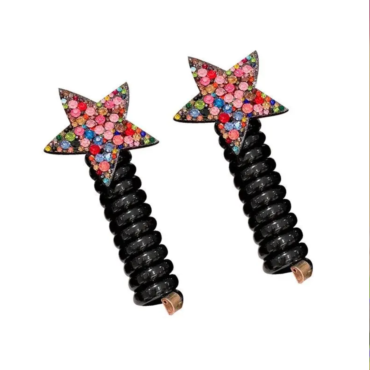 2PCS rope adult telephone cable ring Rabbit Cute Hair Ring Large Frosted Adult Hair Tie  head ring Children's telephone hephone Cable